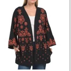 New Johnny Was JULIANNA SHORT KIMONO Jacket size S . Red tag removable!
